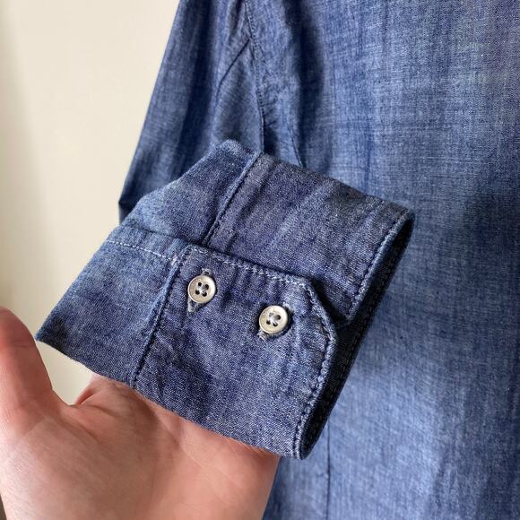 Rag & Bone blue chambray button down shirt size small - Picture 4 of 6